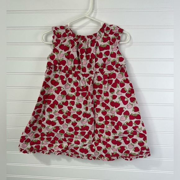 Gymboree pink & red toddler sleeveless strawberry dress. Size 18-24 months - Picture 2 of 5